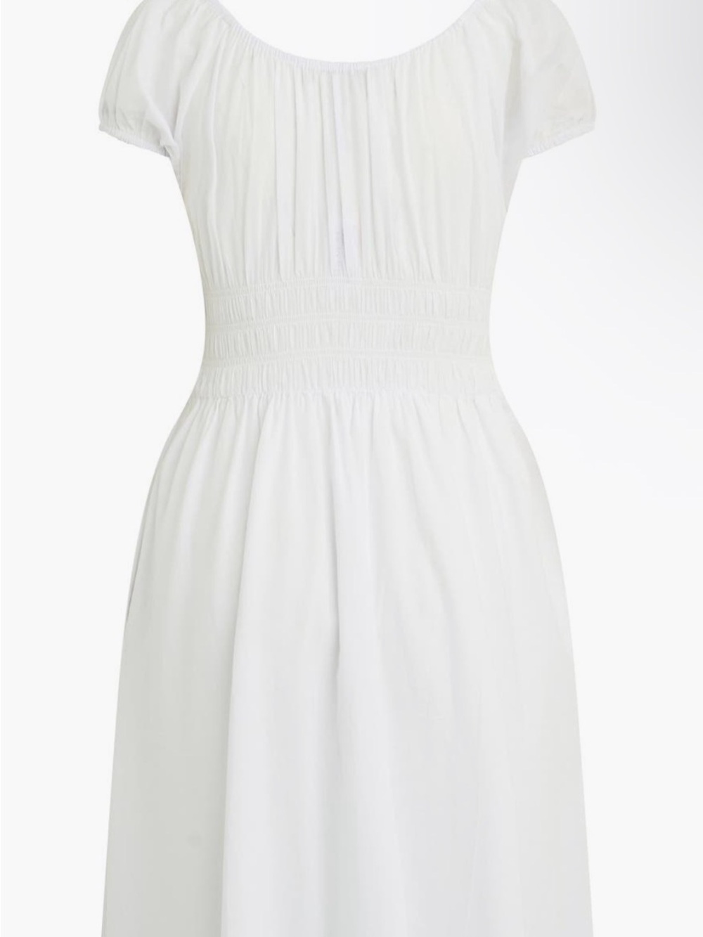 Favorite Daughter White Midi Dress with Smocked Waist - Picture 3 of 7